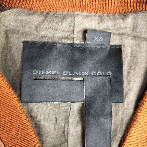 ディーゼルブラックゴールド DIESEL BLACK GOLD カーフレザー リーフパッチワークジャケット レディース XS