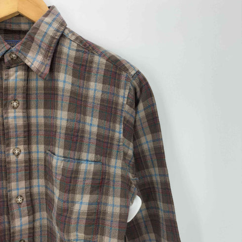 ペンドルトン PENDLETON SIR 70-80S OLD USA製 フランネル ウール チェック シャツ 襟芯 メンズ import:M