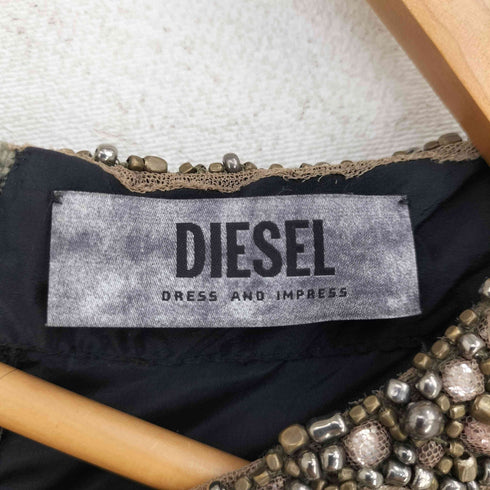 ディーゼル DIESEL 花柄 ビジュー付 レース ノースリーブワンピ―ス レディース 19