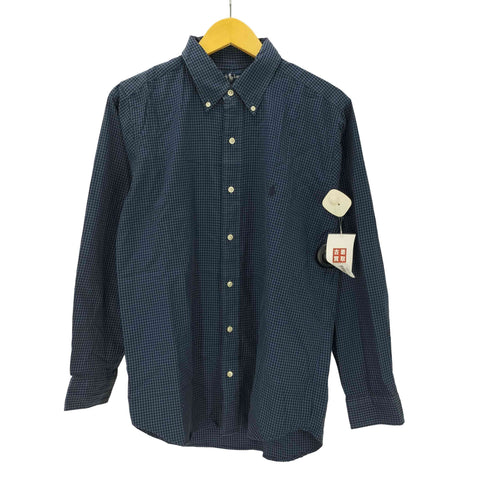 ラルフローレン RALPH LAUREN 90S OLD 同色 ポニー 刺繍 BLAKE ブレイク ギンガムチェック ボタンダウン シャツ メンズ import:L