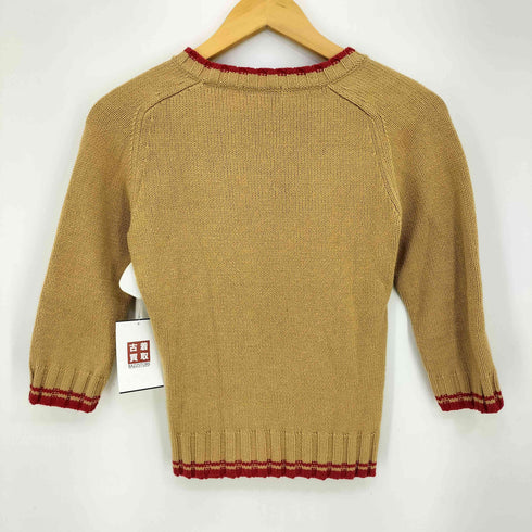 バーバリーブルーレーベル BURBERRY BLUE LABEL Blue刺繍 7分丈 アクリルコットン Vネックニット レディース import:M