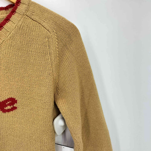 バーバリーブルーレーベル BURBERRY BLUE LABEL Blue刺繍 7分丈 アクリルコットン Vネックニット レディース import:M