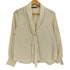 ザラ ZARA STRIPED METALLIC THREAD BLOUSE メタリックストライプ ボウタイブラウス レディース import:S