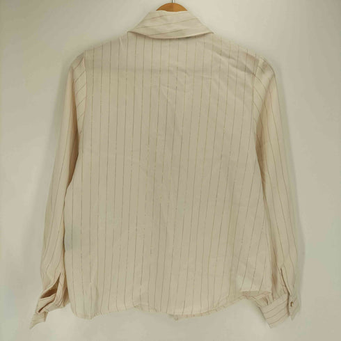 ザラ ZARA STRIPED METALLIC THREAD BLOUSE メタリックストライプ ボウタイブラウス レディース import:S