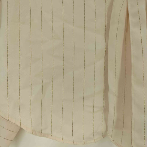 ザラ ZARA STRIPED METALLIC THREAD BLOUSE メタリックストライプ ボウタイブラウス レディース import:S