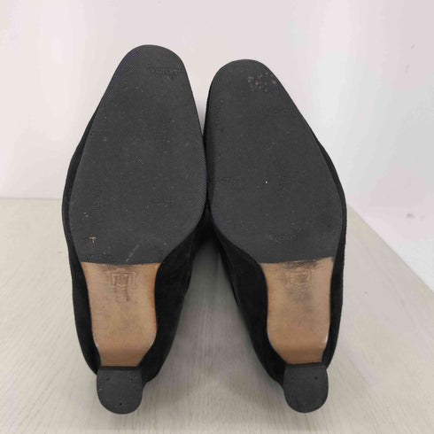 vibram ソール バックジッパースエードレザーニーハイロングブーツ レディース 37