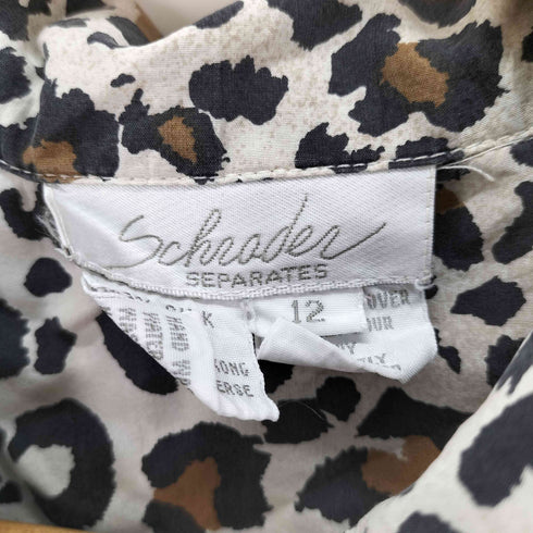 Schrader Separates レオパード シルク 半袖 シャツブラウス レディース UK:12
