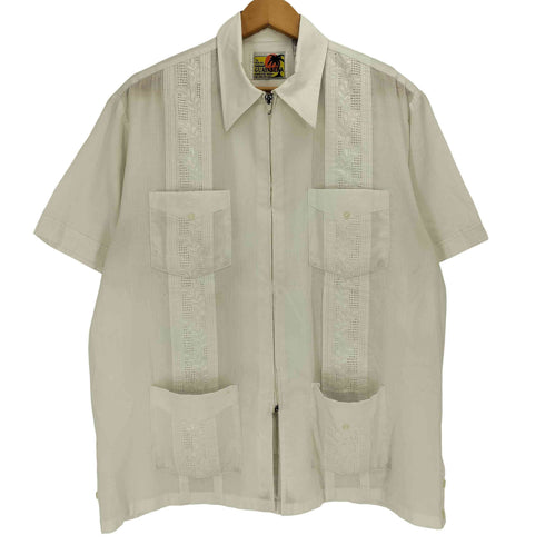 ドグァジャベーラ GUAYABERA 90S 韓国製 ネイティブ刺繍 襟芯 キューバシャツ メンズ import:L