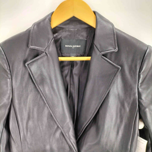 バナナリパブリック BANANA REPUBLIC VEGAN LEATHER フェイクレザー テーラードジャケット レディース JPN:0