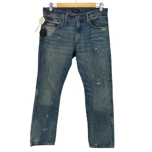 ポロラルフローレン POLO RALPH LAUREN VARICK SLIM STRAIGHT リペア ダメージ加工 ストレートデニム メンズ 30×30