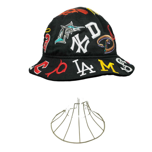 ニューエラ NEW ERA MLB ワッペン 総柄 バケット ハット メンズ