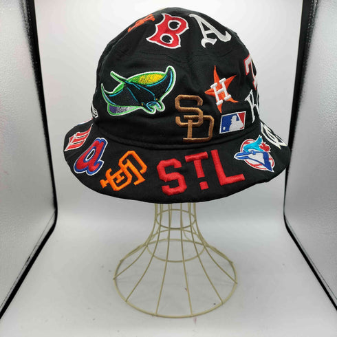 ニューエラ NEW ERA MLB ワッペン 総柄 バケット ハット メンズ
