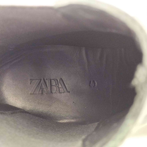 ザラ ZARA スクエアトゥ サイドゴア ヒールブーツ メンズ EUR:40