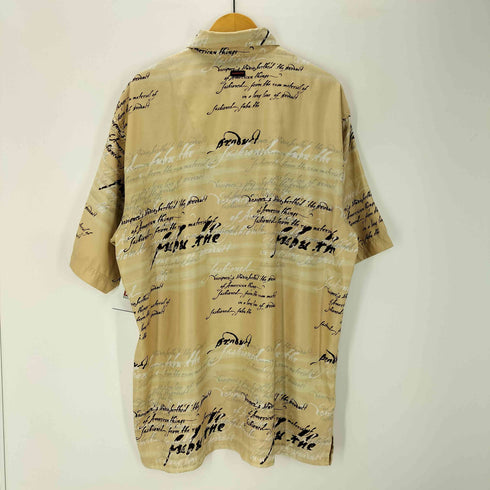 フブ FUBU 90-00S OLD 総柄 テキスト ペイント プリント シャツ Y2K B系 ビック サイズ メンズ import:XL