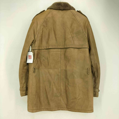 CREAZIONI IN PELLE クレアツィオーニインペレ ボアカラー エポレット付き レザージャケット メンズ EUR:48