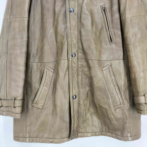 CREAZIONI IN PELLE クレアツィオーニインペレ ボアカラー エポレット付き レザージャケット メンズ EUR:48