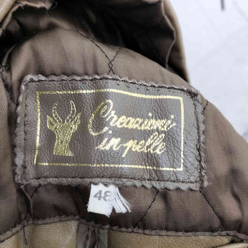 CREAZIONI IN PELLE クレアツィオーニインペレ ボアカラー エポレット付き レザージャケット メンズ EUR:48