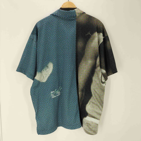 ジョーダンブランド JORDAN BRAND 22SS AS M J FLT HRTG PHOTO SHIRT BLACK ジョーダン フライト ヘリテージ パッチワーク フォト 半袖 シャツ 開襟 オープンカラー メンズ 3XL