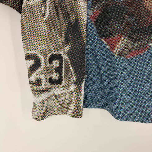 ジョーダンブランド JORDAN BRAND 22SS AS M J FLT HRTG PHOTO SHIRT BLACK ジョーダン フライト ヘリテージ パッチワーク フォト 半袖 シャツ 開襟 オープンカラー メンズ 3XL