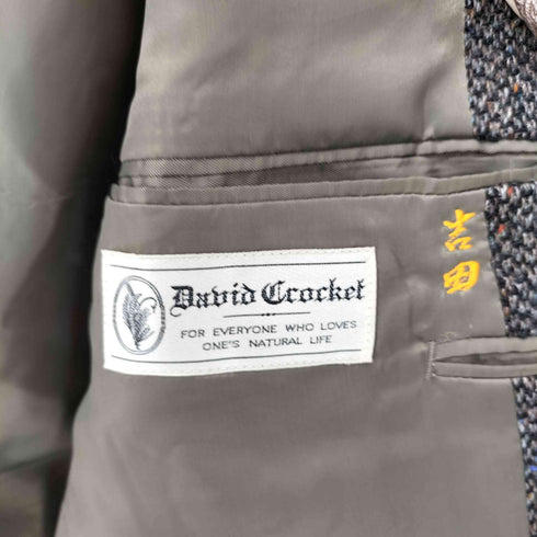David Crocket ウール ツイード 2B テーラードジャケット メンズ C-92 W-80 T-170