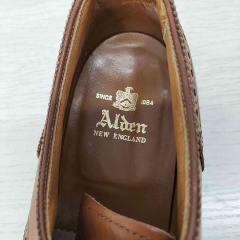 オールデン ALDEN ストレートチップ メダリオン レザーシューズ メンズ US:8