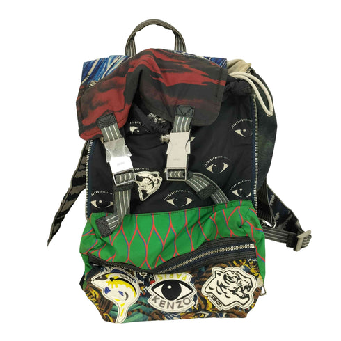 ケンゾー KENZO 総柄 マルチカラー マルチアイコン ナイロンバックパック メンズ
