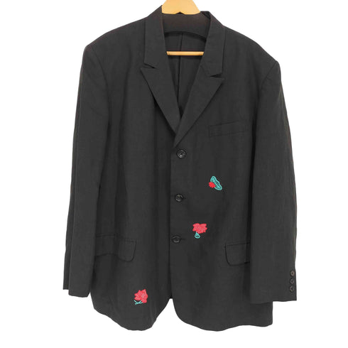 ヨウジヤマモトプールオム Yohji Yamamoto POUR HOMME 98SS リネンテーラードジャケット フラワー刺繍 メンズ JPN:M