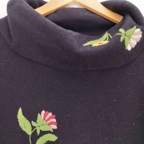 ホコモモラ Jocomomola ウール混 花刺繍 タートルネックニット レディース 40