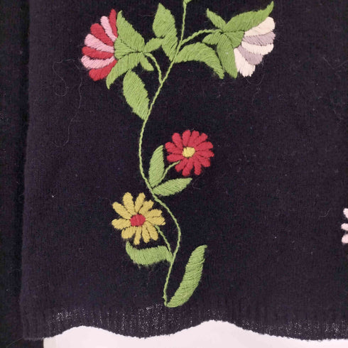 ホコモモラ Jocomomola ウール混 花刺繍 タートルネックニット レディース 40