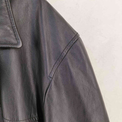 ギャップ Gap 90s OLD レザー 裏地キルティング ダブルブレスト ピーコート メンズ XL
