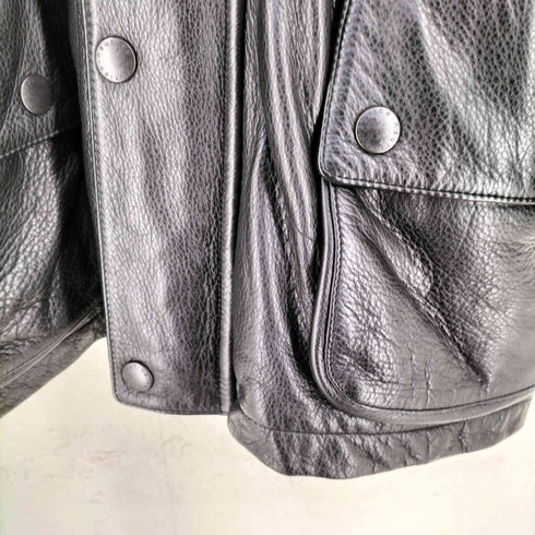 ノーティカ NAUTICA 90s COW LEATHER 裏地フリース キルティング 切替 レザー コート メンズ 44
