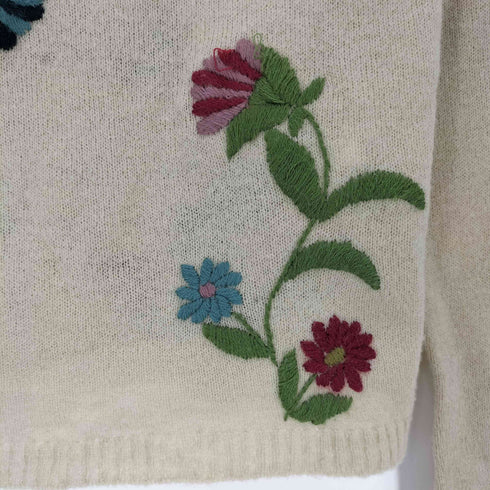 ホコモモラ Jocomomola ウール混 花刺繍 タートルネックニット レディース 40