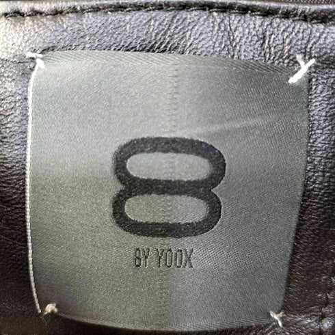 オットバイユークス 8 by YOOX イタリア製 Lambskin ラムレザー シャツ ジャケット メンズ XL