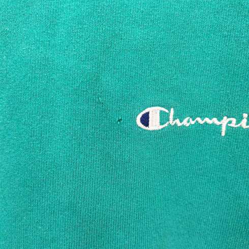 チャンピオン Champion 90S USA製 青刺繍タグ ロゴ刺繍 前Vガゼット クルーネック スウェット メンズ import:XXL