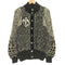 Ardfern Knitwear スコットランド製 総柄 スタンドカラー ニットカーディガン レディース import:L