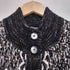 Ardfern Knitwear スコットランド製 総柄 スタンドカラー ニットカーディガン レディース import:L