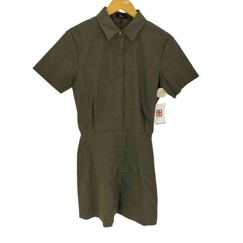 セオリー theory Short-Sleeve A-Line Dress in Good Linen ショートスリーブ Aライン リネン ワンピース レディース JPN:2