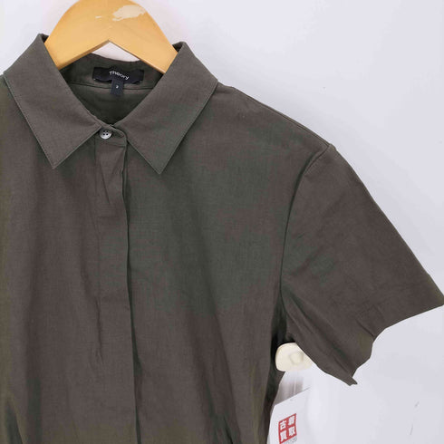 セオリー theory Short-Sleeve A-Line Dress in Good Linen ショートスリーブ Aライン リネン ワンピース レディース JPN:2