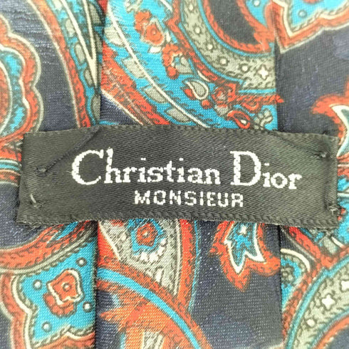クリスチャンディオール Christian Dior monsieur ムッシュ 総柄 ポリ ネクタイ メンズ