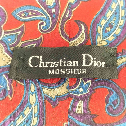 クリスチャンディオール Christian Dior monsieur ムッシュ 総柄 ポリ ネクタイ メンズ