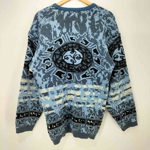 como Valentino 総柄 ウールアクリル クルーネック ニット メンズ