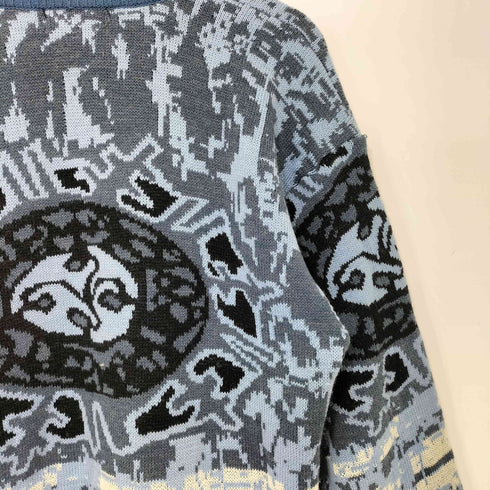 como Valentino 総柄 ウールアクリル クルーネック ニット メンズ