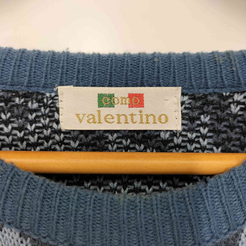 como Valentino 総柄 ウールアクリル クルーネック ニット メンズ
