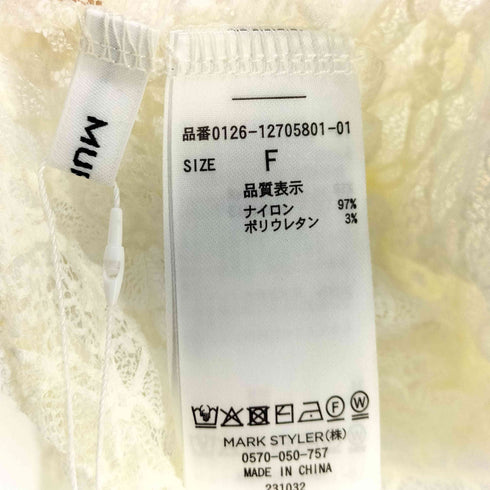 ムルーア MURUA 26ss レースカシュクールオフショルトップス レディース FREE