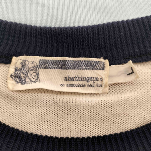 アベイシングエイプ A BATHING APE 90-00S OLD 初期タグ マルチ ボーダー コットン ニット セーター メンズ import:L