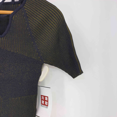 エジック Ezick 25ss 2way design code neck イレリブ配色トップス レディース FREE