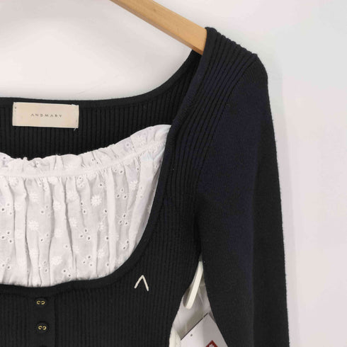 アンドマリー AND MARY Poppy lace mini dress ニットワンピース レディース FREE
