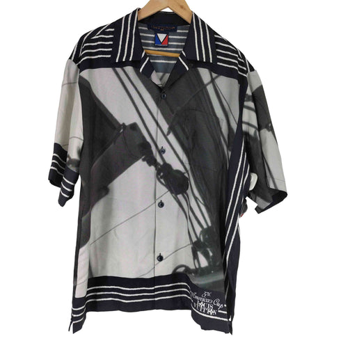 ルイヴィトン LOUIS VUITTON アメリカズカップ グラフィックプリント ショーツスリーブ シルク 半袖シャツ メンズ JPN:XL