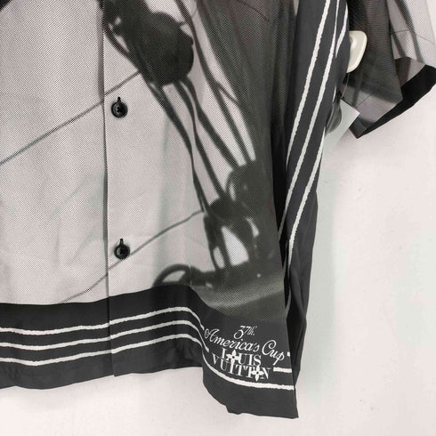 ルイヴィトン LOUIS VUITTON アメリカズカップ グラフィックプリント ショーツスリーブ シルク 半袖シャツ メンズ JPN:XL