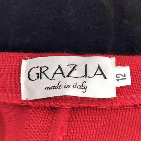 GRAZIA イタリア製 ウール アクリル 襟別珍 ニット ジャケット タイトスカート セットアップ レディース 12